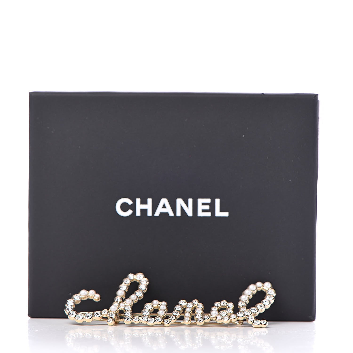 Chanel Metal Glass Swirling Pearls Hair Clip Gold 4 of 4