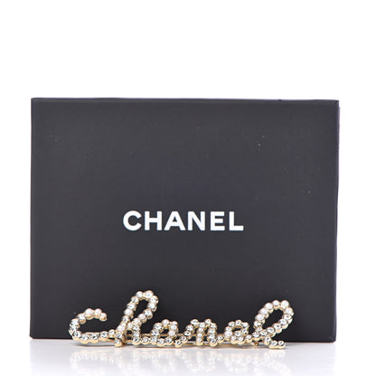 Chanel Metal Glass Swirling Pearls Hair Clip Gold 4 of 4