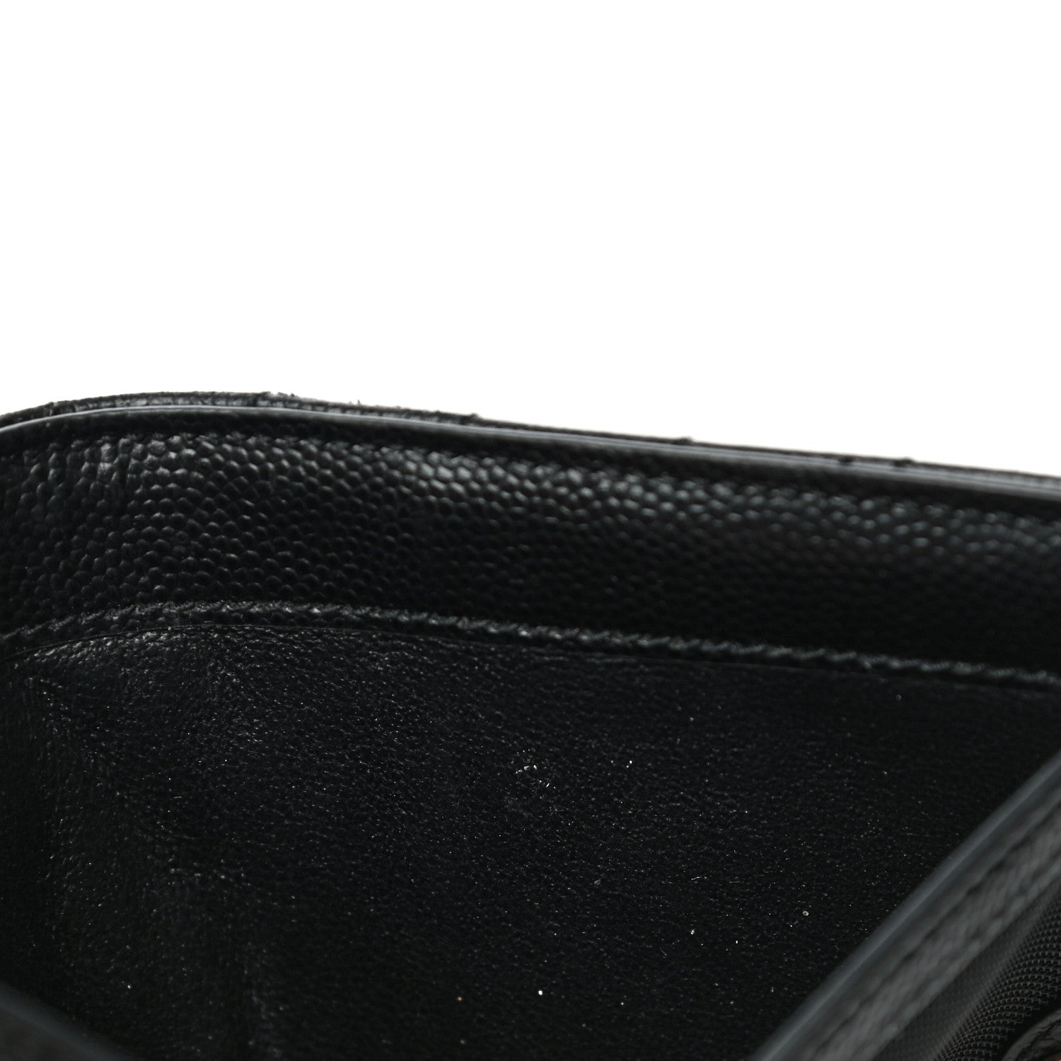 Saint Laurent Grain De Poudre Matelasse Chevron Monogram Zipped Card Case Black 14 of 22