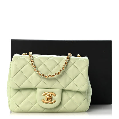 Chanel Lambskin Quilted Mini Pearl Crush Flap Light Green 11 of 11