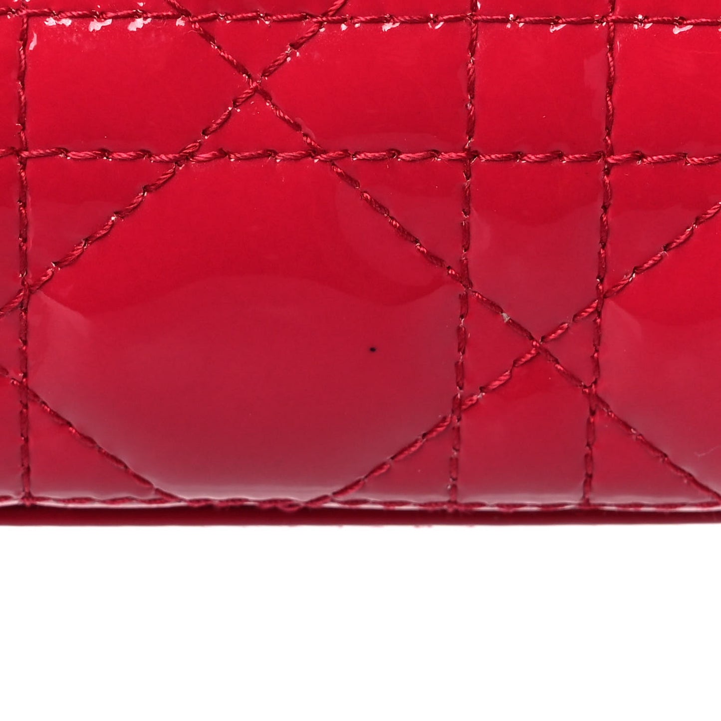 Patent Cannage Medium Lady Dior Red