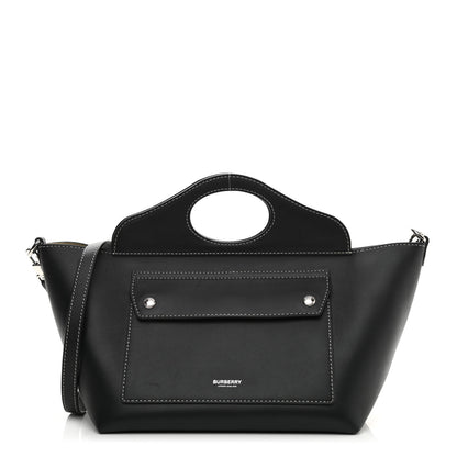 Burberry Soft Calfskin Small Pocket Tote Bag Black 1 of 8