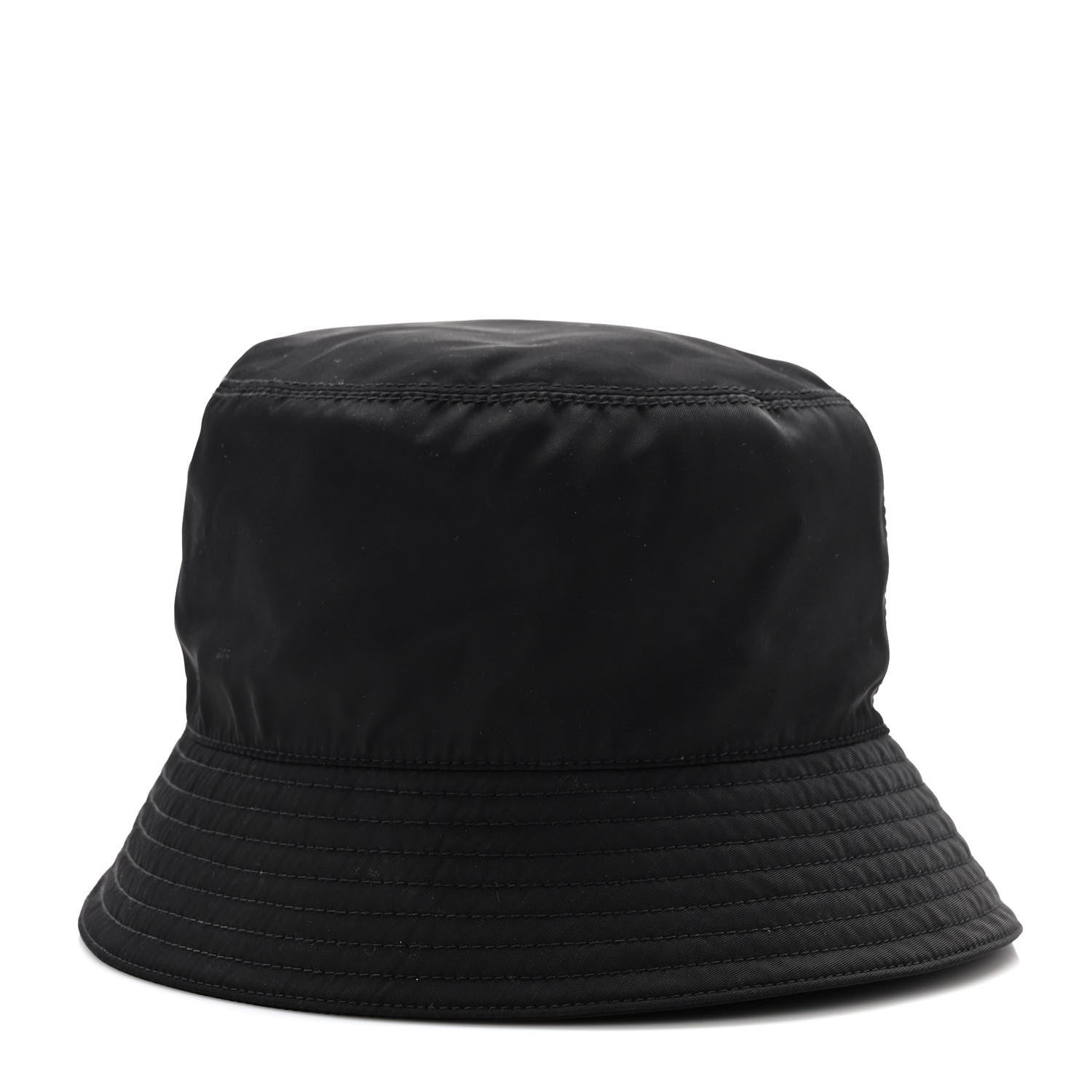 Prada Re-Nylon Metal Triangle Logo Womens Bucket Hat M Black 4 of 6