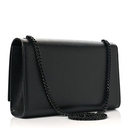 Saint Laurent Grain De Poudre Medium Classic Monogram Kate Satchel Black 3 of 8