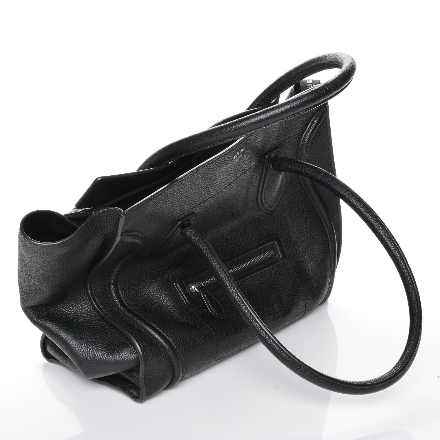 Celine Drummed Calfskin Shoulder Luggage Black 7 of 7