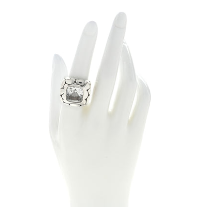 John Hardy Sterling Silver White Topaz Batu Kali Square Ring 54 7 2 of 4