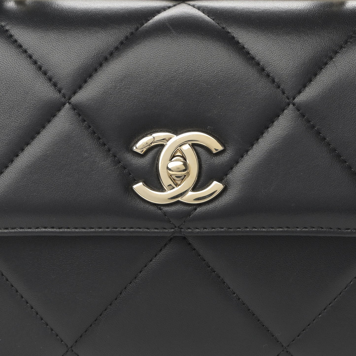 Lambskin Quilted Small Trendy CC Dual Handle Flap Bag Black