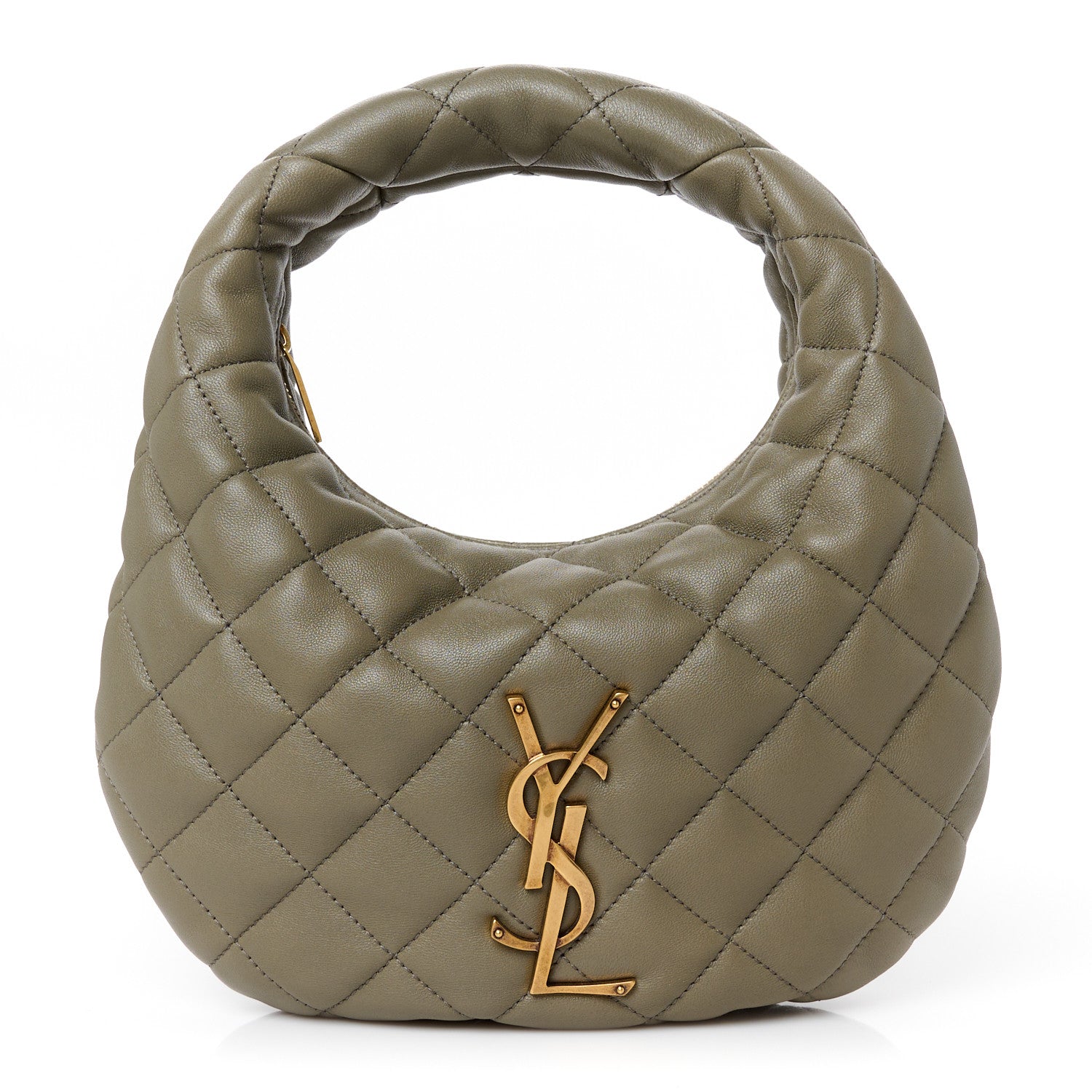 Saint Laurent Lambskin Quilted Icarino Bag Dark Strong Moss 1 of 10