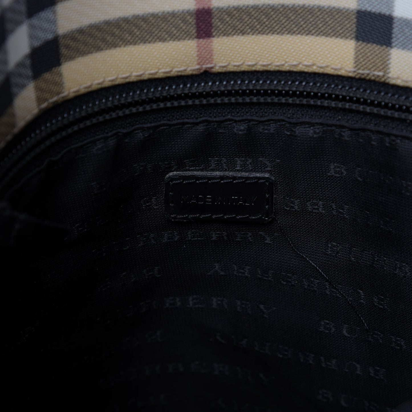 House Check Bucket Bag Black