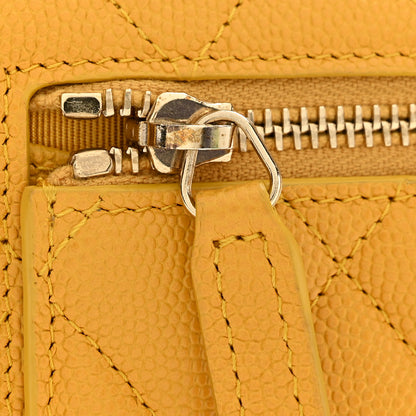 Chanel Caviar Quilted Compact Flap Wallet Yellow 9 of 9