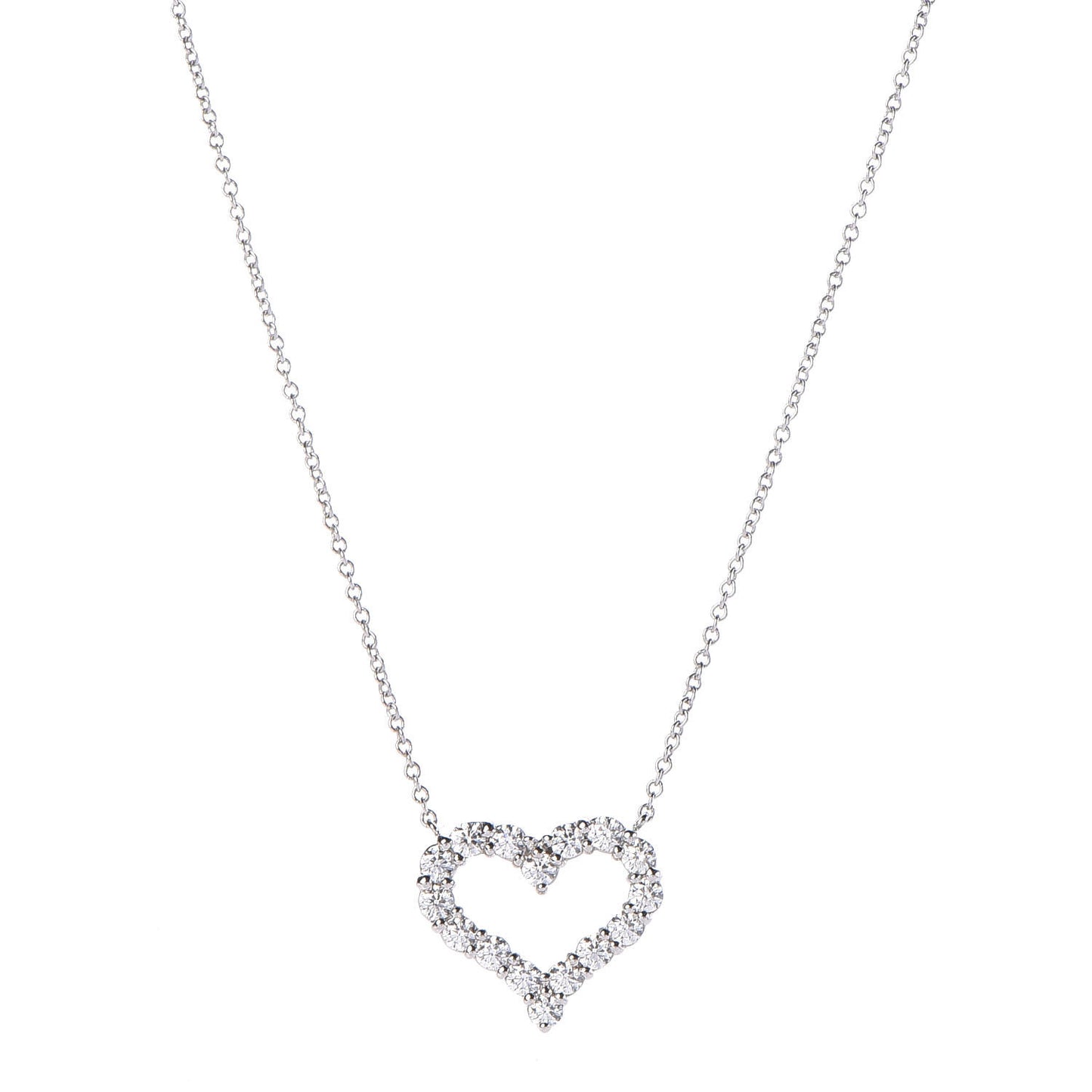 Platinum Diamond Small Heart Pendant Necklace