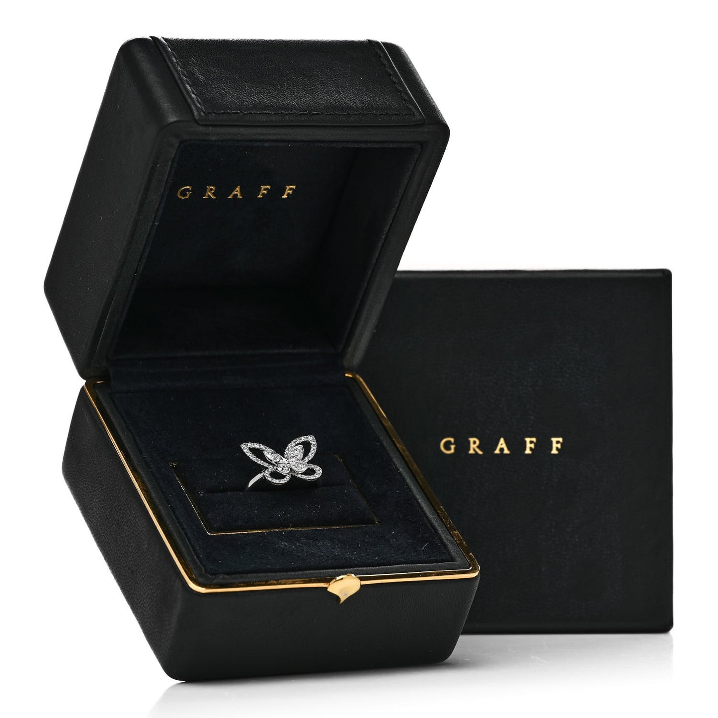 18K White Gold Diamond Butterfly Silhouette Ring 53 6.5
