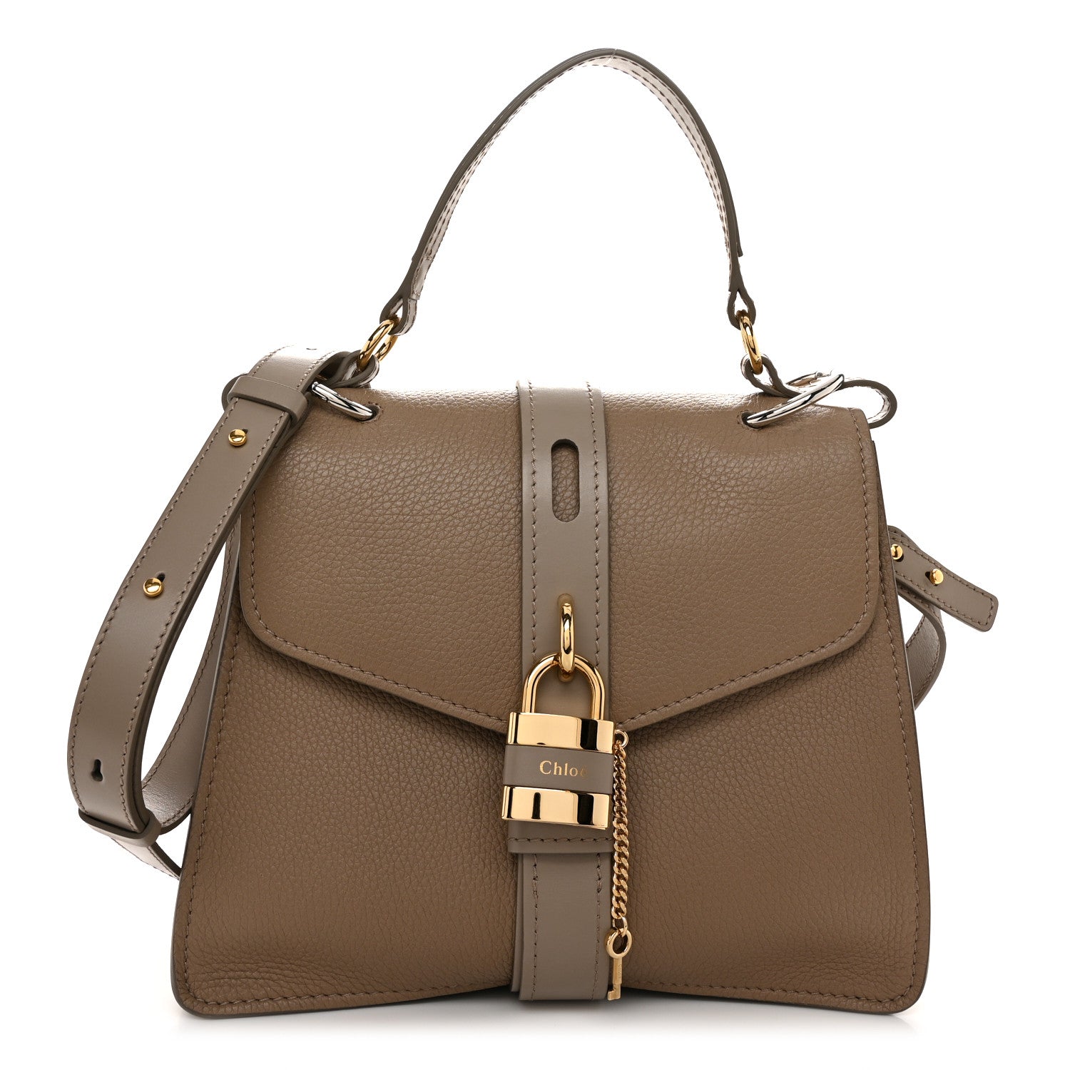Chloe Grained Calfskin Medium Aby Day Shoulder Bag Motty Grey 1 of 10