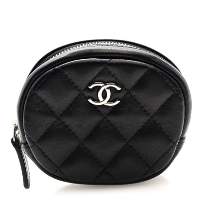 Chanel Lambskin Quilted Zip Around Classic Coin Purse Black 1 of 8