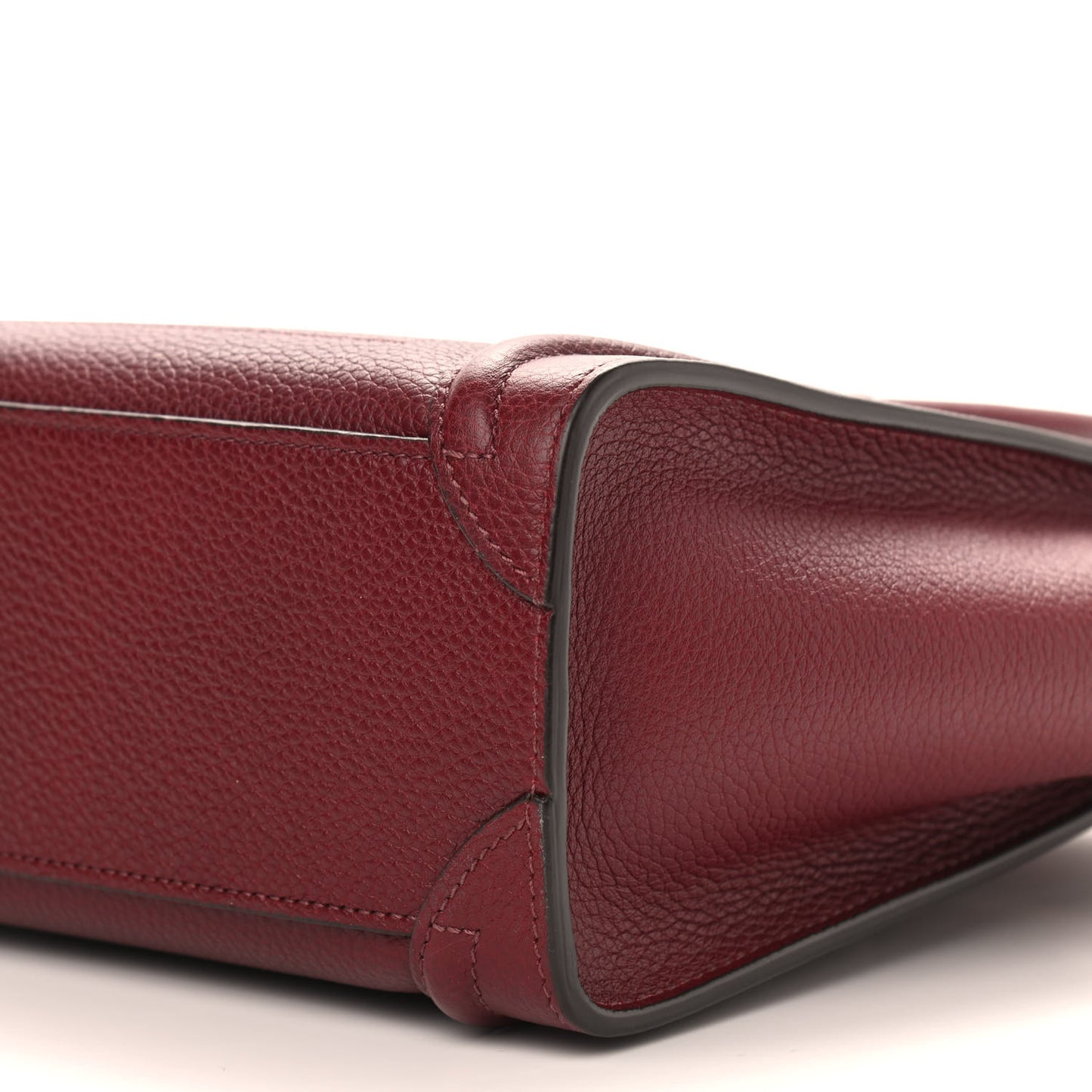 Drummed Calfskin Nano Luggage Burgundy