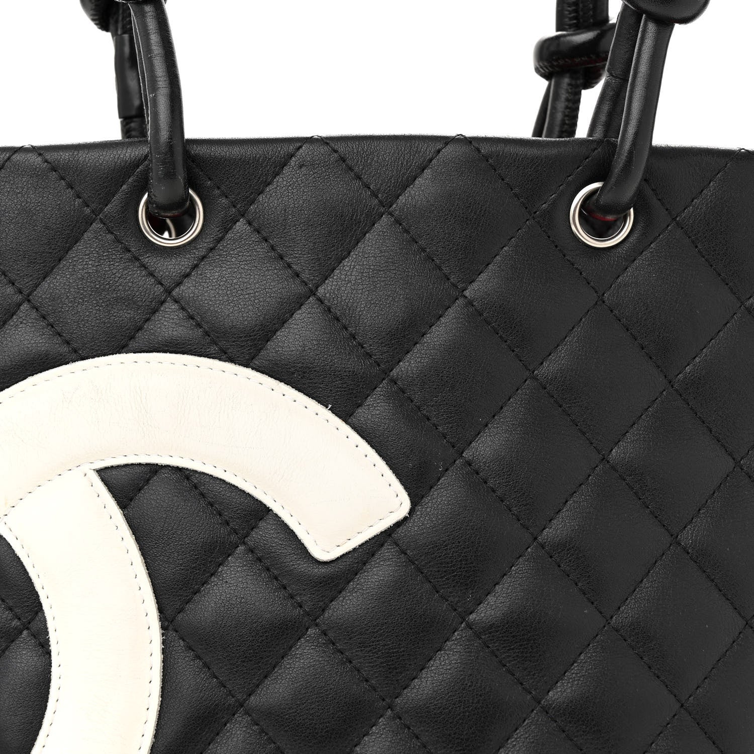 Chanel Calfskin Quilted Medium Cambon Tote Black White 8 of 23