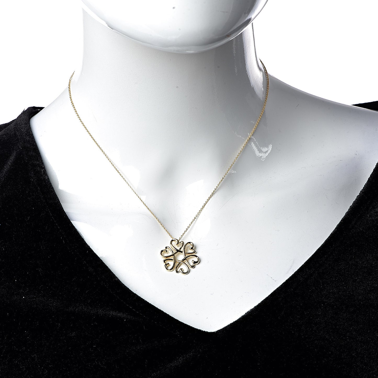 18K Yellow Gold Paloma Picasso Loving Hearts Pendant Necklace