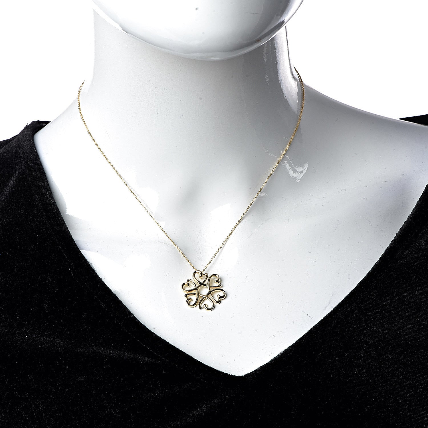 Tiffany 18K Yellow Gold Paloma Picasso Loving Hearts Pendant Necklace 2 of 6