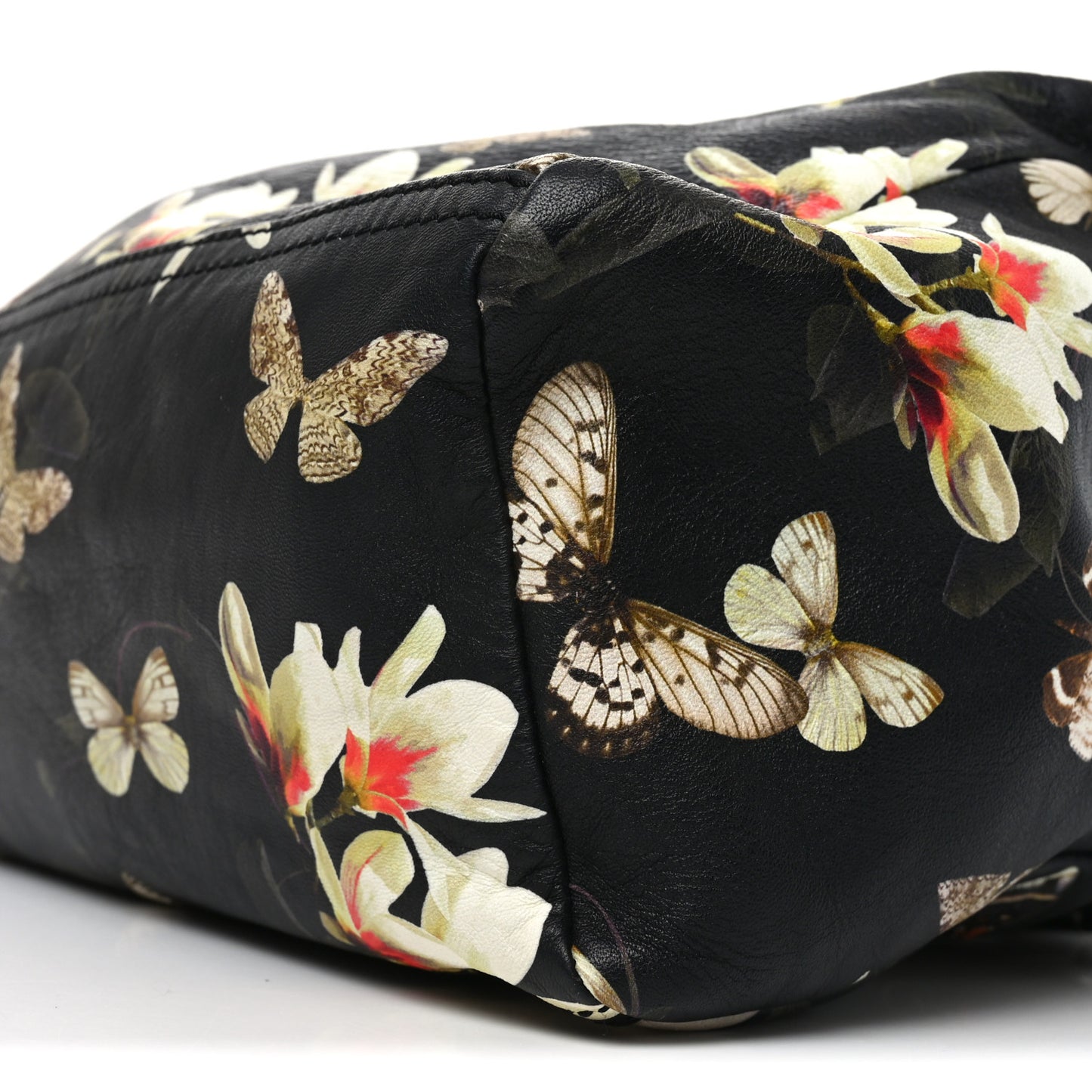 Lambskin Magnolia Print Medium Pandora Black