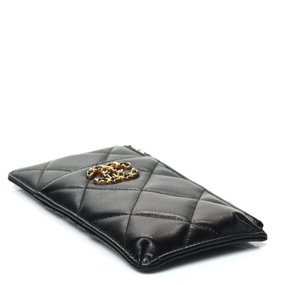 Chanel Goatskin Quilted Chanel 19 Phone and Card Holder Black 3 of 4