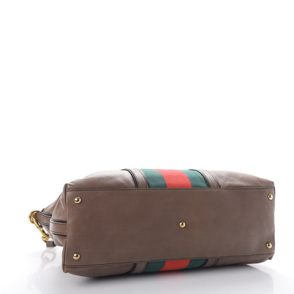 Gucci Calfskin Web Medium Rania Top Handle Bag Grey Field 4 of 10