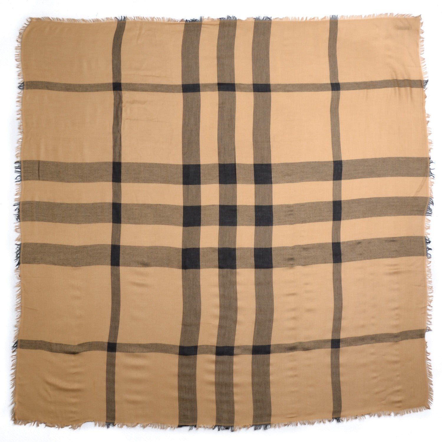Burberry Cashmere House Check Lightweight Scarf Camel 3 of 4