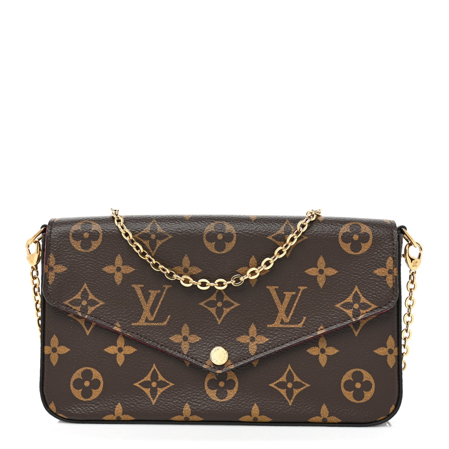 Monogram Pochette Felicie Chain Wallet Fuchsia