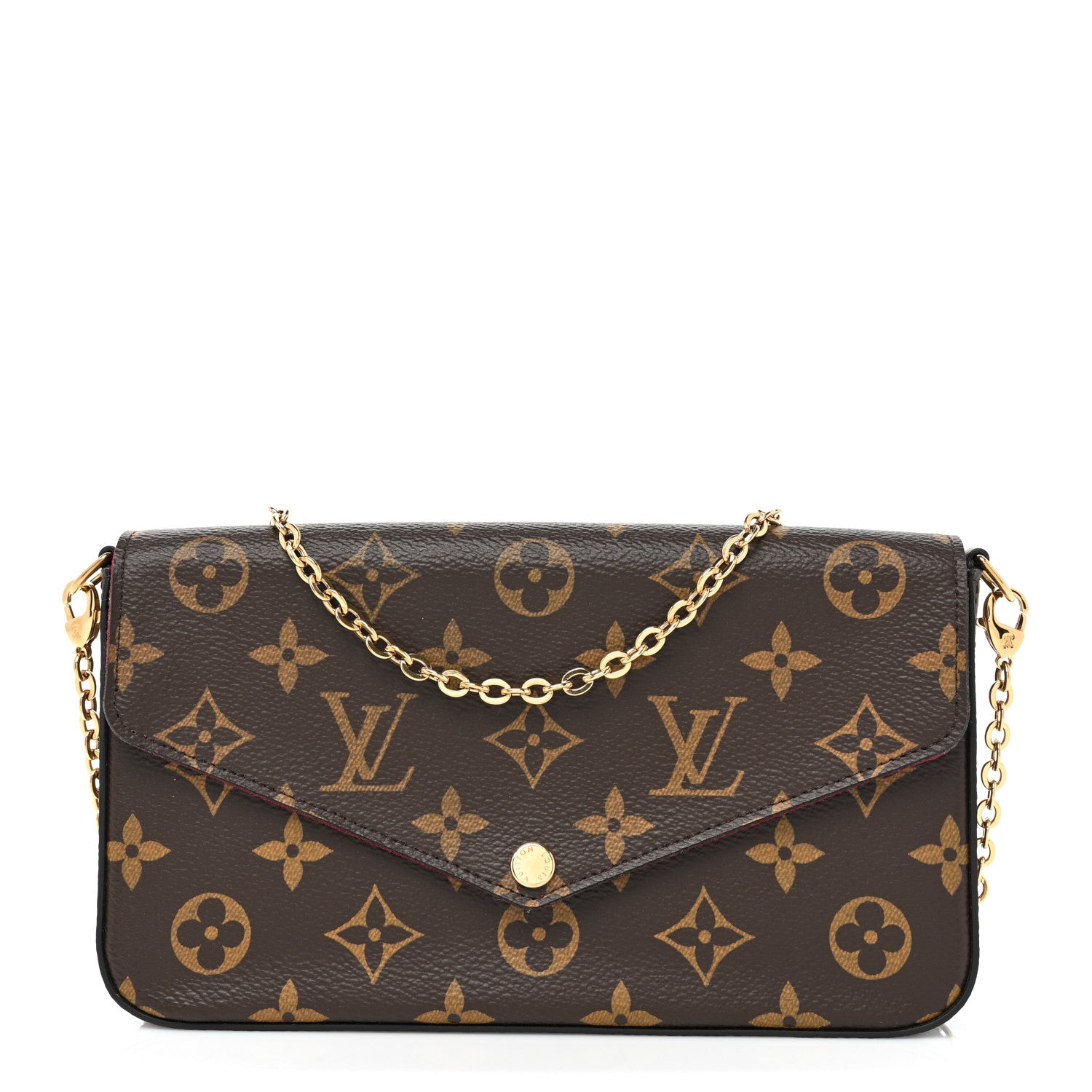 Louis Vuitton Monogram Pochette Felicie Chain Wallet Fuchsia 3 of 10