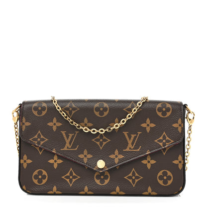 Louis Vuitton Monogram Pochette Felicie Chain Wallet Fuchsia 3 of 10