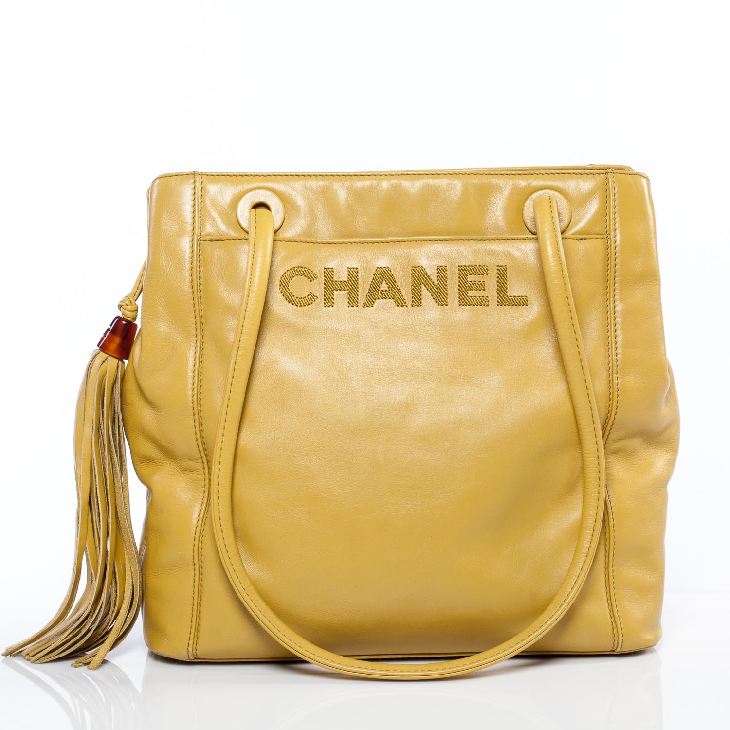 Chanel Leather Tassel Bag Yellow 1 of 20