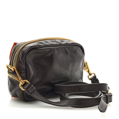 Prada Nappa Zippers Bow Clutch Brown Orange 3 of 8