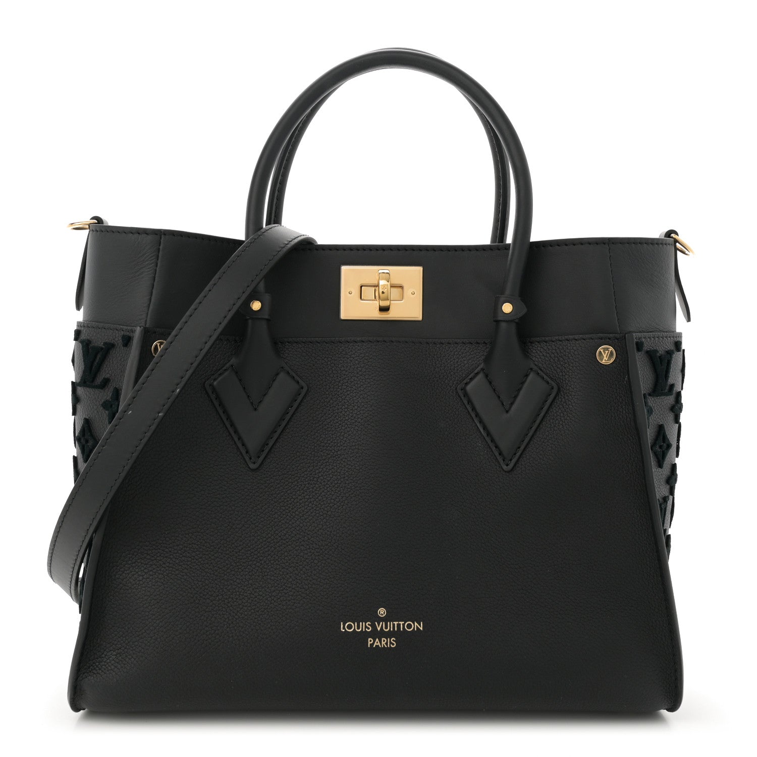Louis Vuitton Calfskin Monogram Tufting On My Side Black 1 of 12
