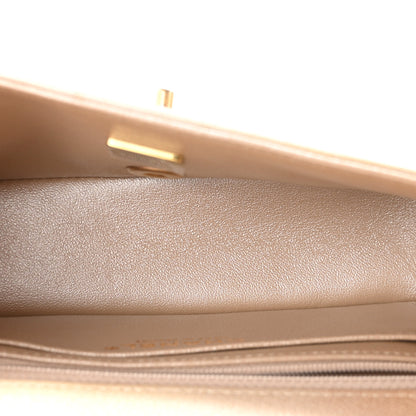 Chanel Metallic Goatskin Quilted Mini Rectangular Flap Gold 4 of 10