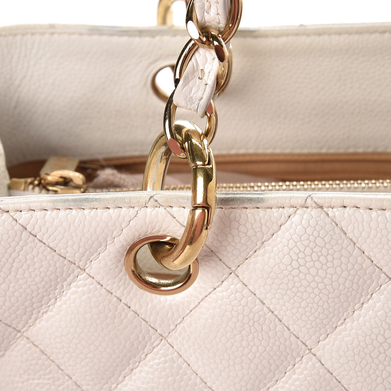 Chanel Caviar Quilted Grand Shopping Tote GST White 15 of 17