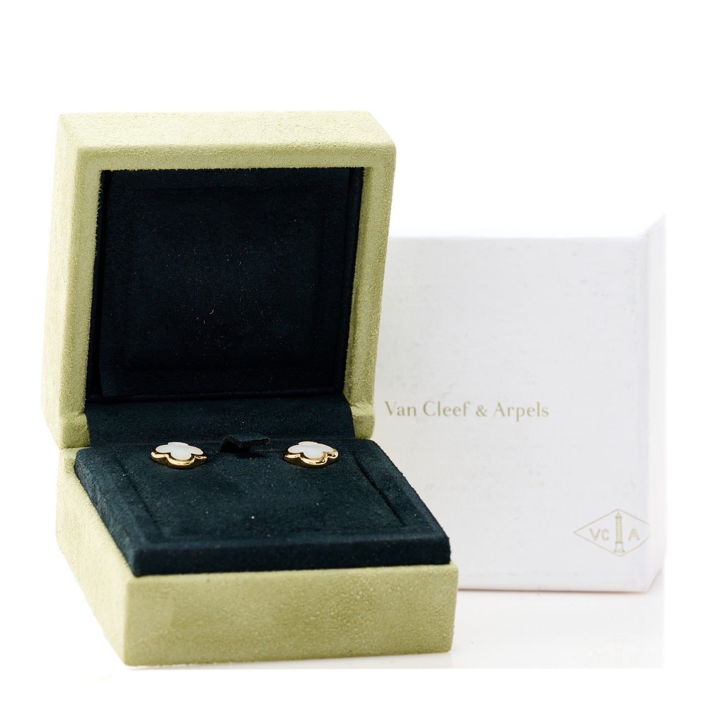 18K Yellow Gold Mother of Pearl Pure Alhambra Earrings
