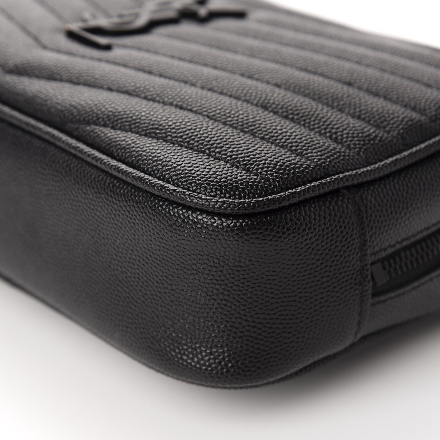 Saint Laurent Grain De Poudre Matelasse Monogram Mini Lou Camera Bag Black 7 of 10