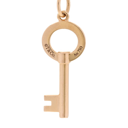 Tiffany 18K Rose Gold Modern Keys Round Open Key Pendant Necklace 4 of 5