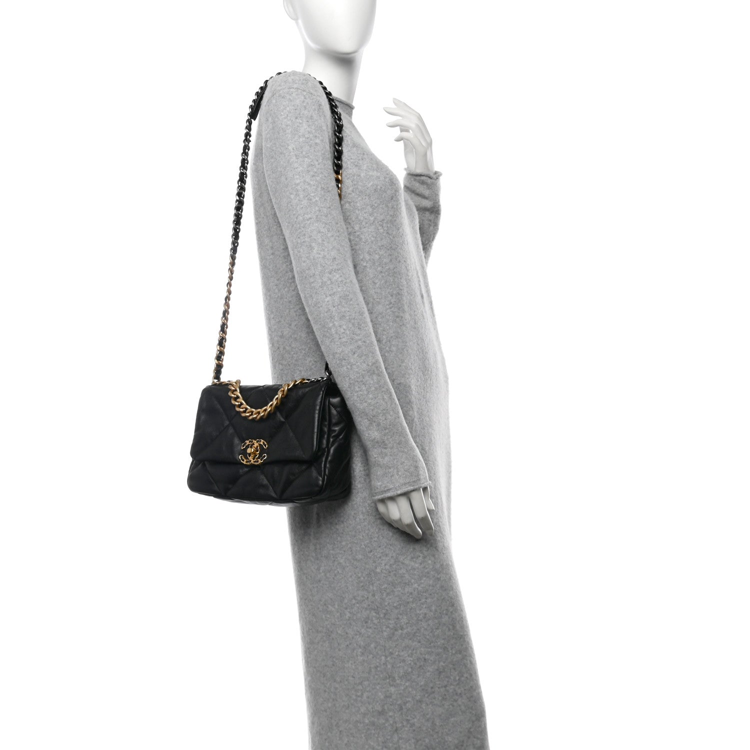 Chanel Lambskin Quilted Medium Chanel 19 Flap Black 2 of 10