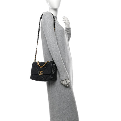Chanel Lambskin Quilted Medium Chanel 19 Flap Black 2 of 10