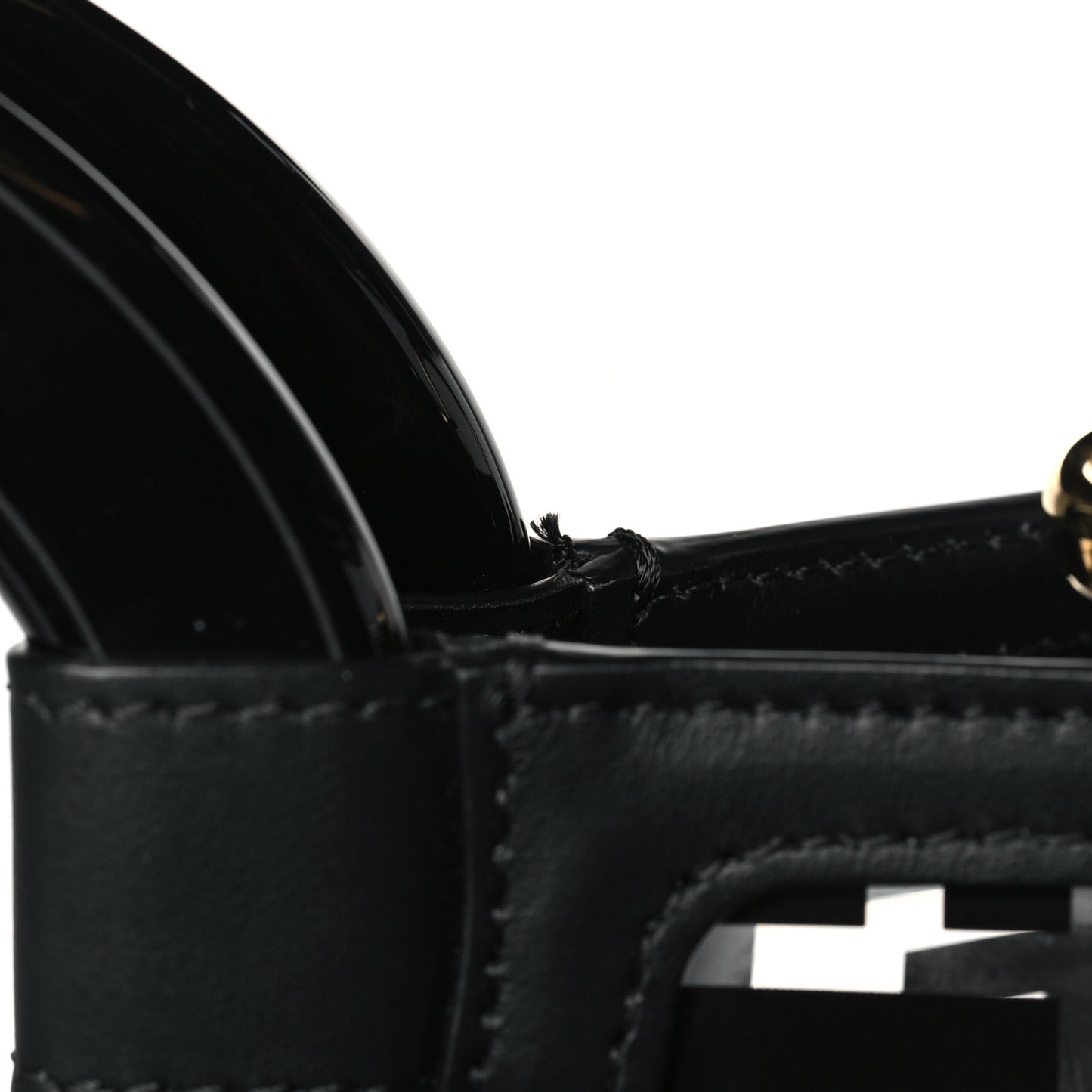 TPU FF Vitello Century Plexiglass Medium Runaway Shopper Tote Black