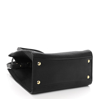 Salvatore Ferragamo Hammered Calfskin Double Handle Small Amy Tote Black 4 of 8