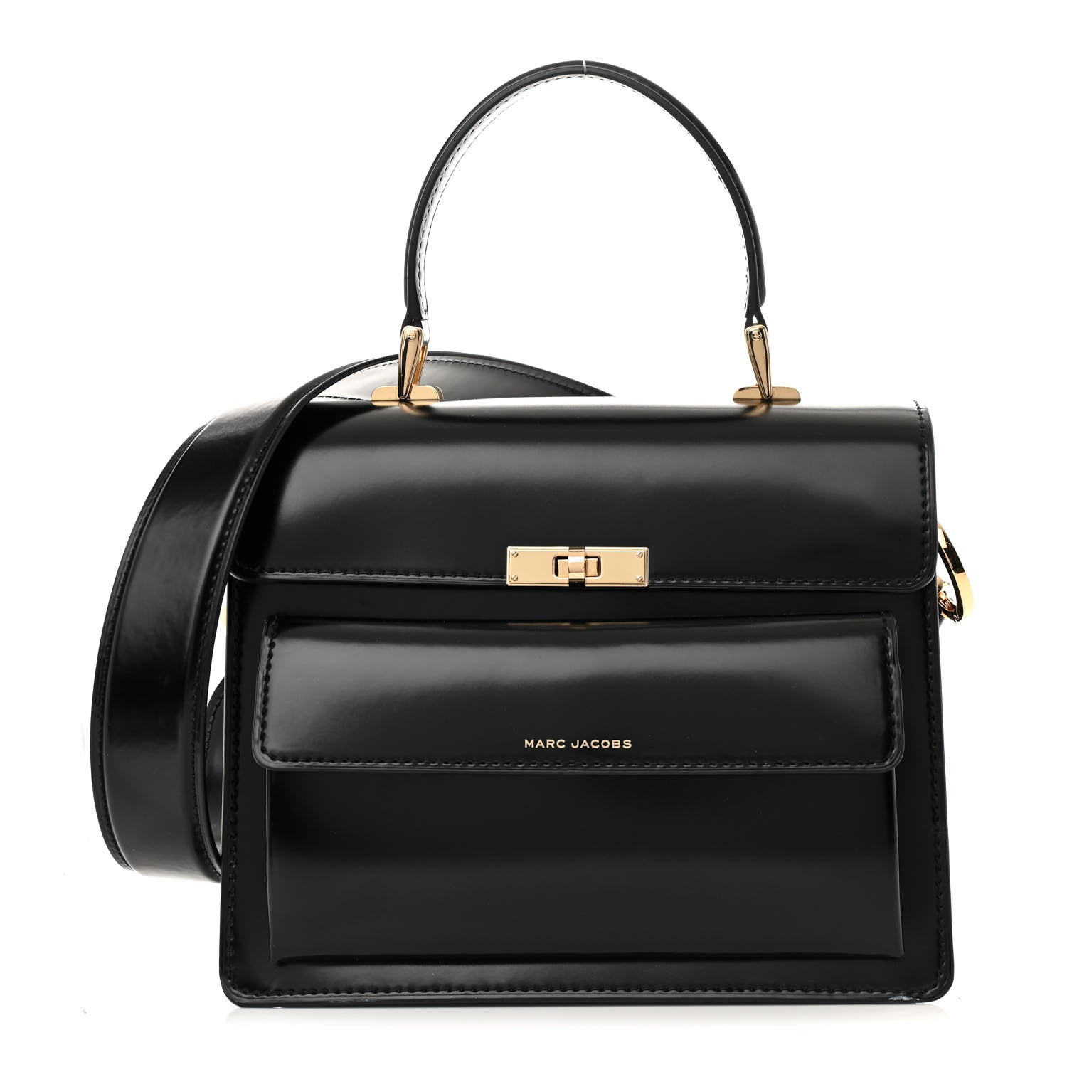 Marc Jacobs Shiny Calfskin Uptown Shoulder Bag Black 1 of 13