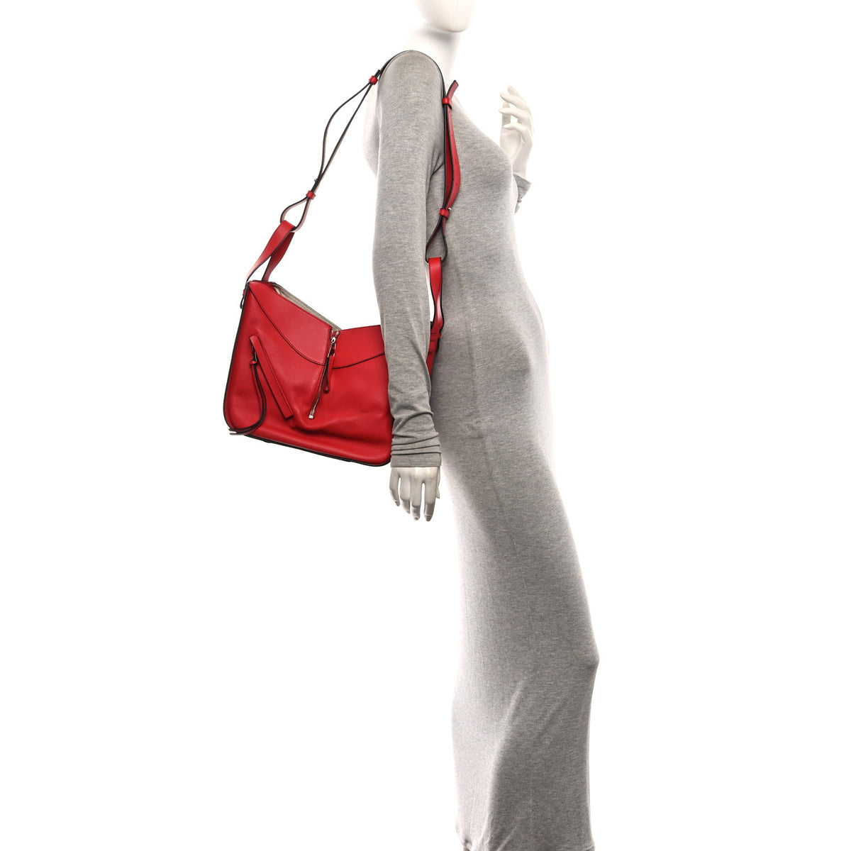 Calfskin Small Hammock Shoulder Bag Scarlet Red