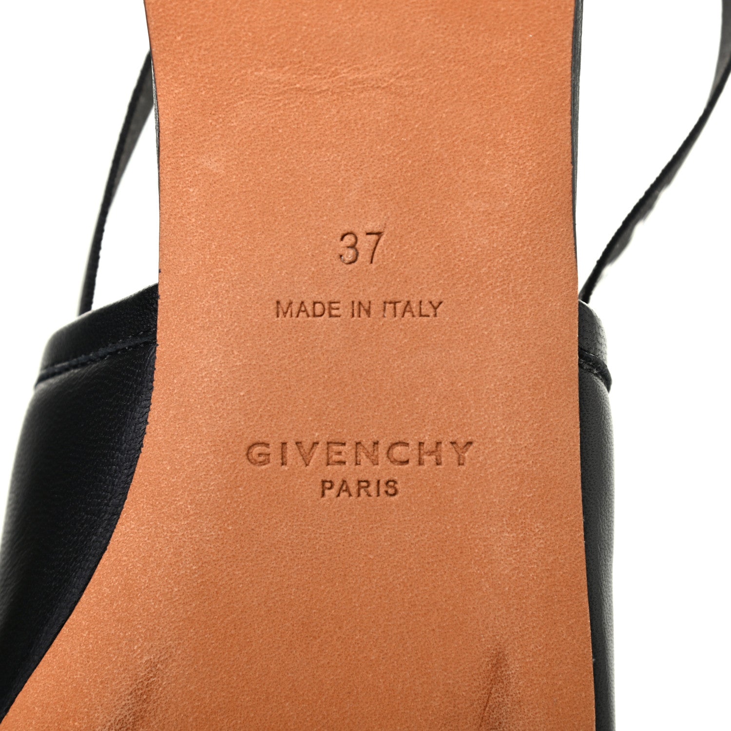 Givenchy Nappa Rivington Logo Slingback Flat 37 Black Silver 6 of 8