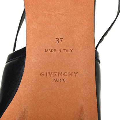 Givenchy Nappa Rivington Logo Slingback Flat 37 Black Silver 6 of 8