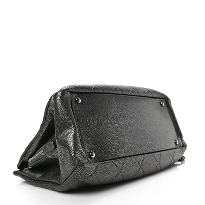 Chanel Metallic Caviar Quilted Timeless CC Shopping Tote Dark Grey 4 of 8