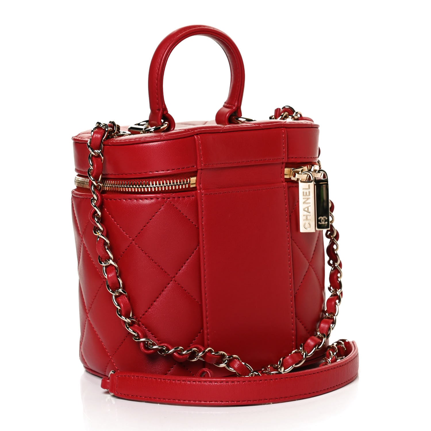 Chanel Lambskin Quilted Trendy Vanity Case Red 2 of 11