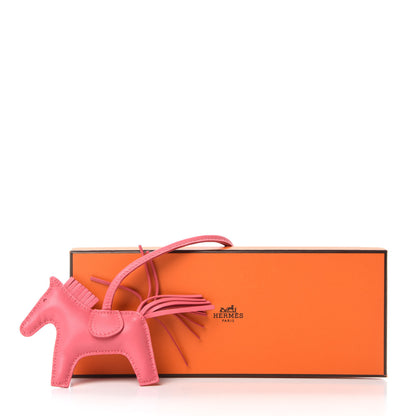 Hermes Milo Lambskin Grigri Rodeo Horse Bag Charm PM Rose Azalee 4 of 4