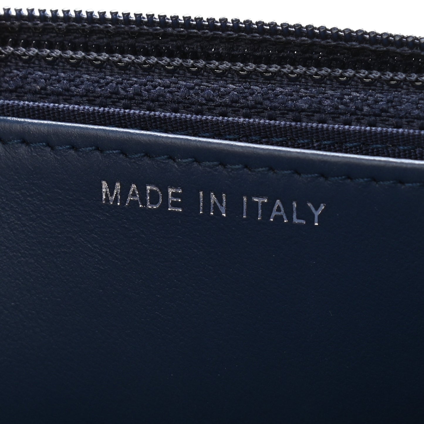 Calfskin Painted Chevron Embossed Boy Wallet On Chain WOC Navy