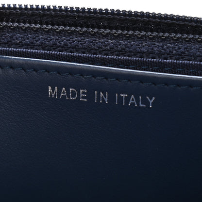 Chanel Calfskin Painted Chevron Embossed Boy Wallet On Chain WOC Navy 7 of 10